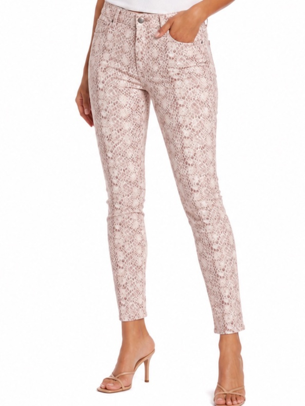 AG Adriano Goldschmied Farrah Skinny Ankle Snake Print Jeans 28R